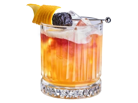 image of a glass with cocktail and toppings